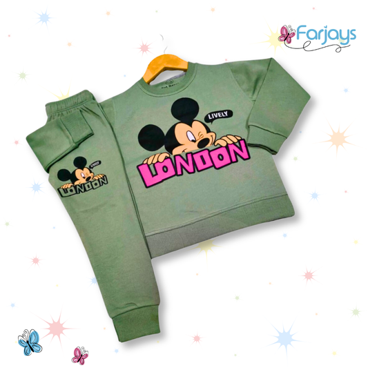 London Mickey (Light Green) Winter Fleece Suit